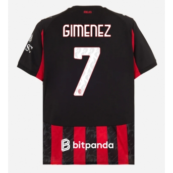 Billige Fotballdrakt AC Milan Santiago Gimenez #7 Replika Hjemmedrakt 2025-26 Kortermet